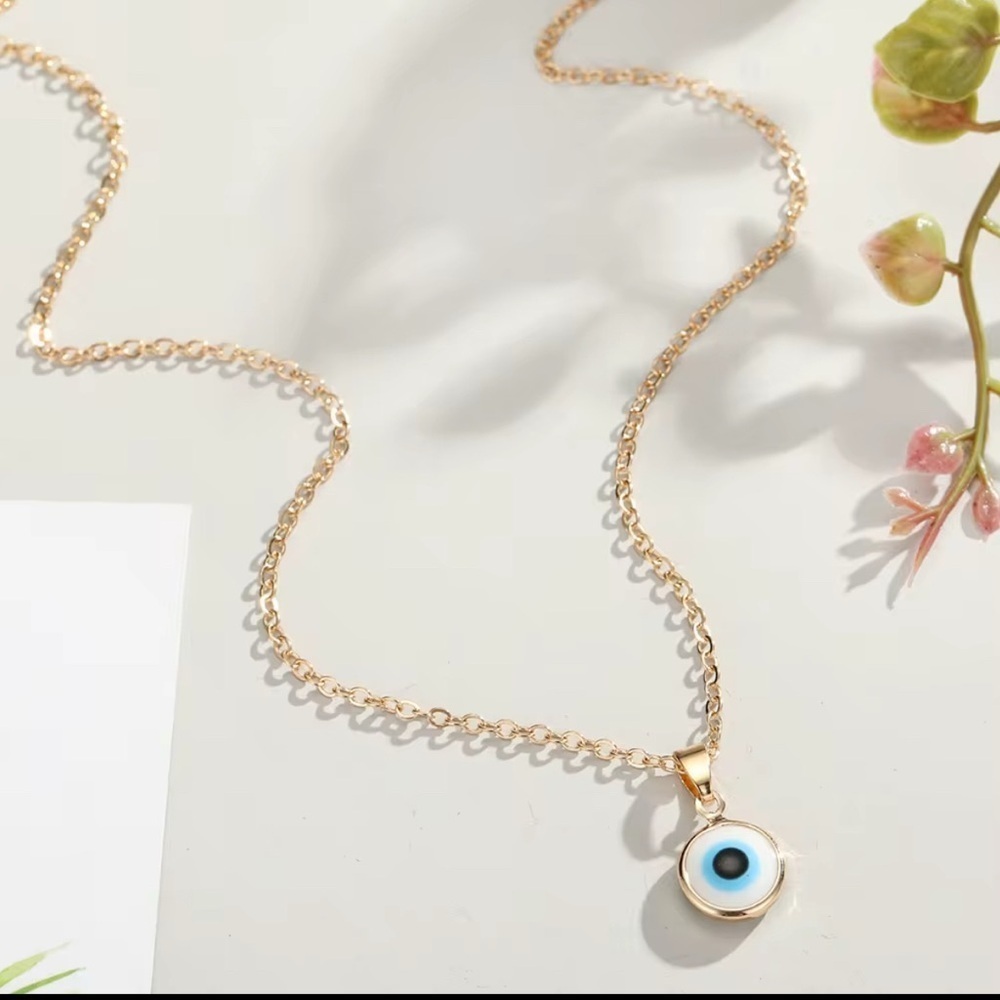 Turkish Blue Evil Eye Chain Necklace